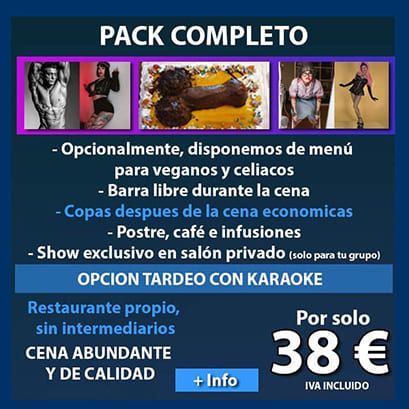 Cena con espectáculo y animación privada para grupos