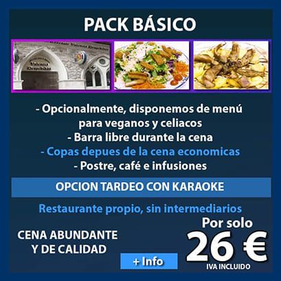 Menú económico para despedidas en restaurante de Valencia